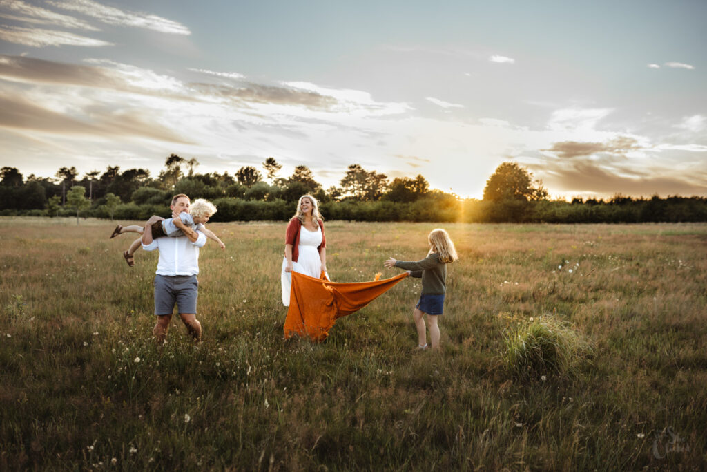 Sunset family photography Berkshire